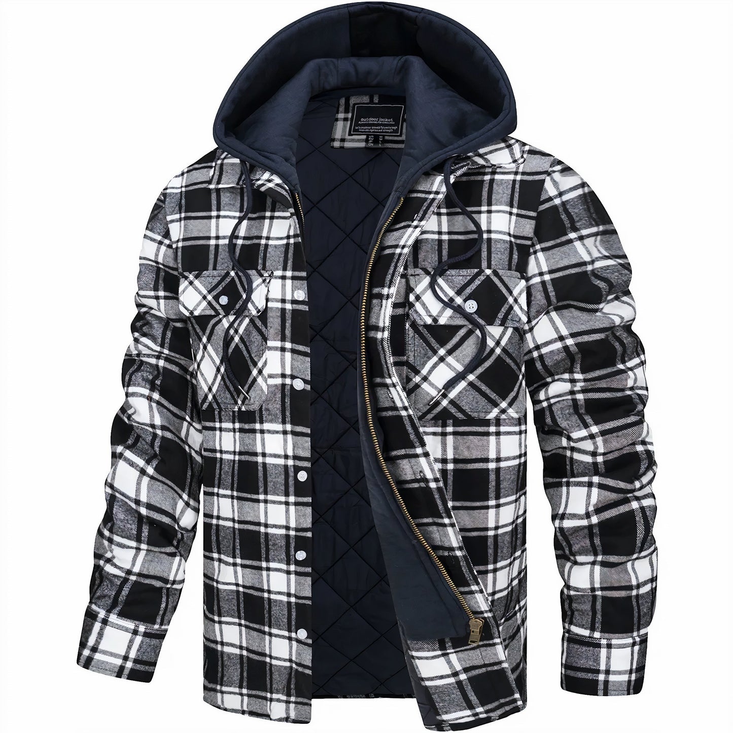 Lervaine® | Karierte Jacke mit Reißverschluss