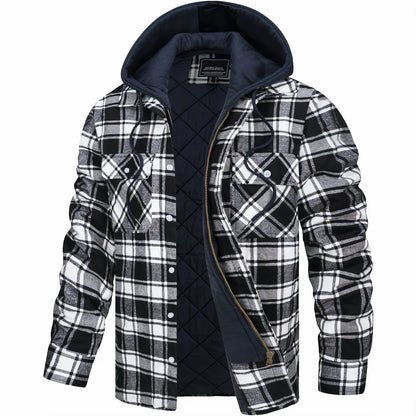 Lervaine® | Karierte Jacke mit Reißverschluss