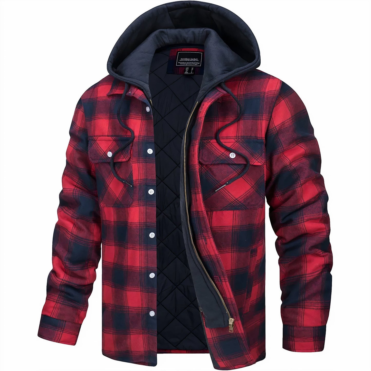 Lervaine® | Karierte Jacke mit Reißverschluss