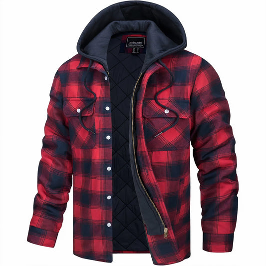 Lervaine® | Karierte Jacke mit Reißverschluss