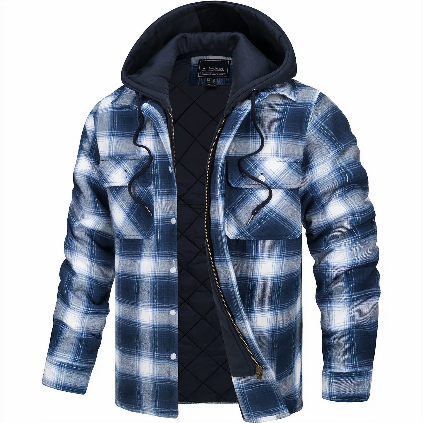 Lervaine® | Karierte Jacke mit Reißverschluss