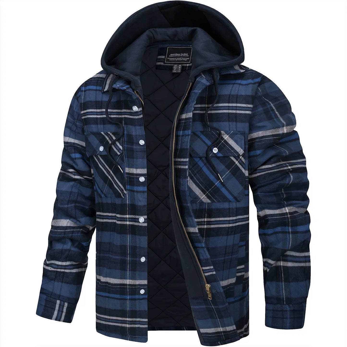 Lervaine® | Karierte Jacke mit Reißverschluss